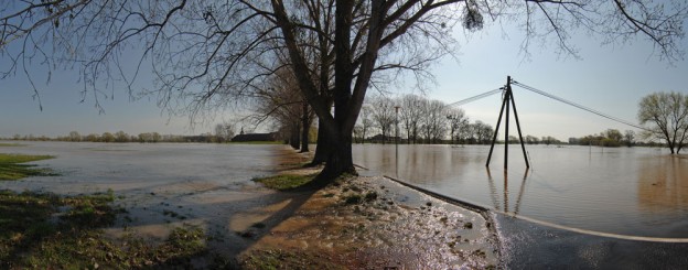 Hochwasser im Jahre 2008 in Gruna an der Mulde.